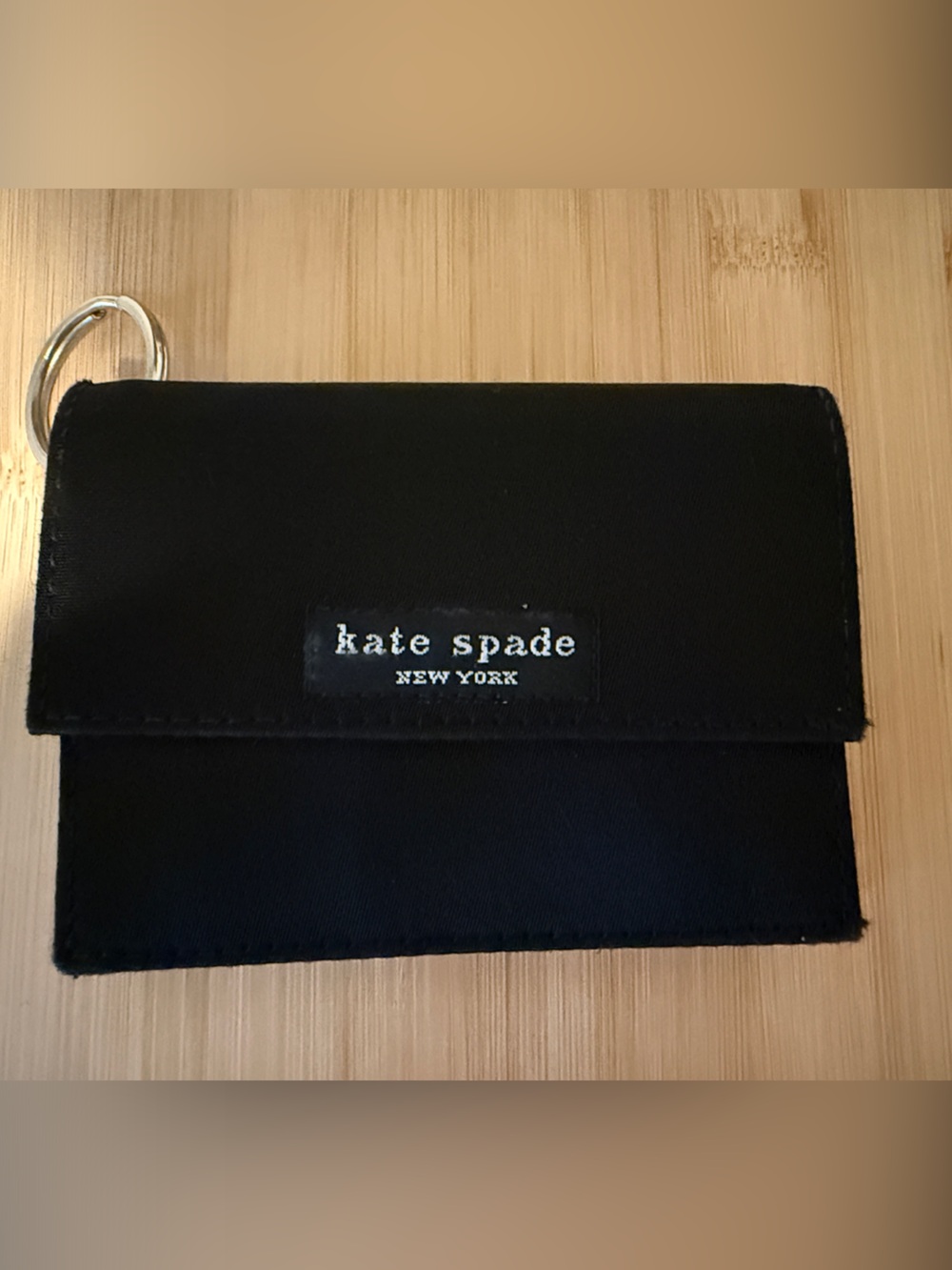 kate spade Black Slim Key Card Holder with Key Ring